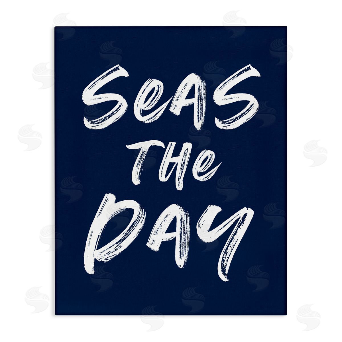 Lettered and Lined Seas The Day Sentiment Stretched Canvas Wall Art Print