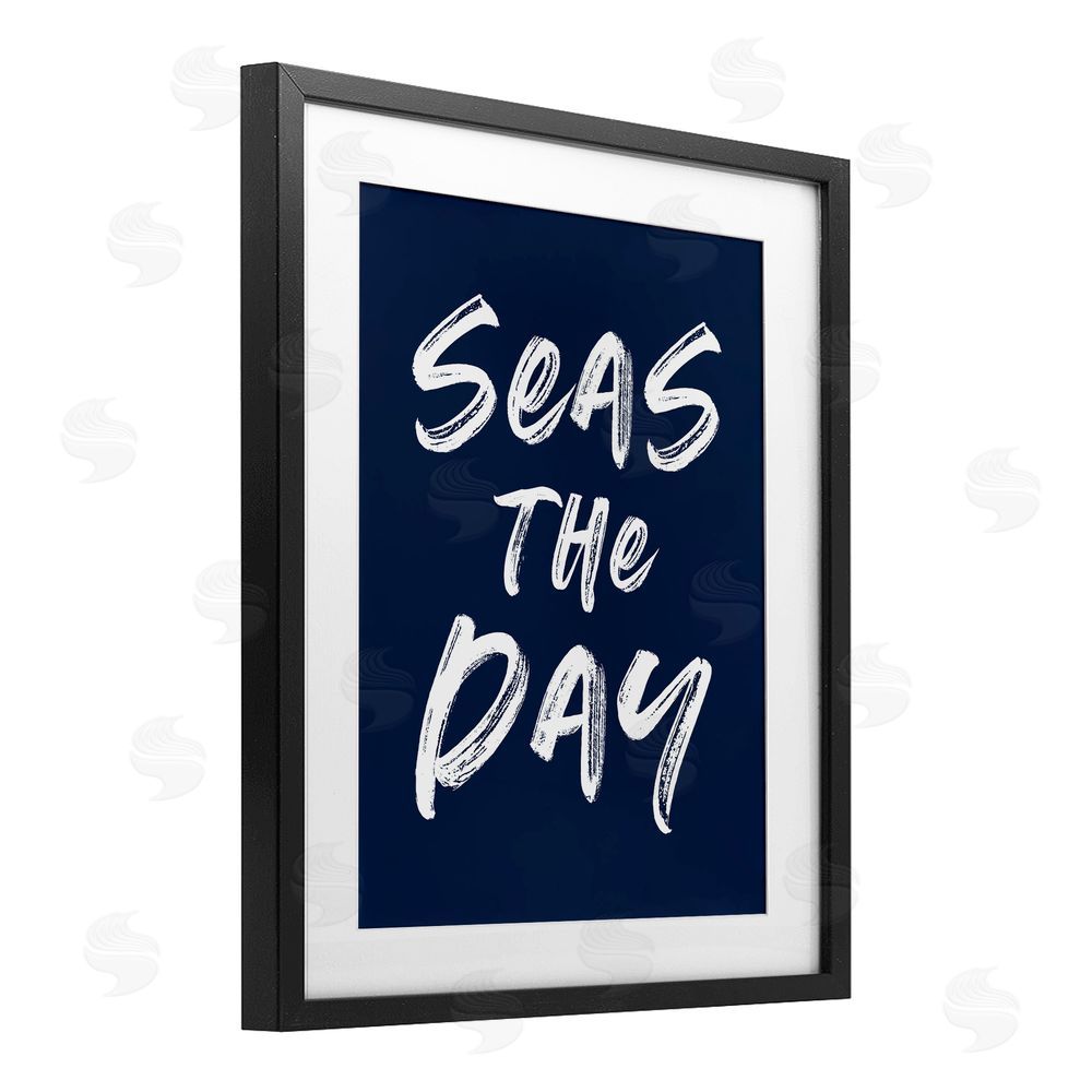 Lettered and Lined Seas The Day Sentiment Black Framed Print Under Glass Wall Art