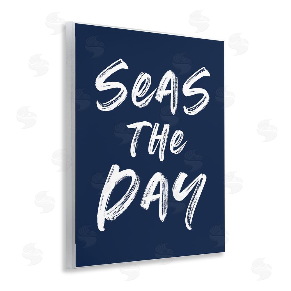 Lettered and Lined Seas The Day Sentiment Wooden Wall Plaque Art Print