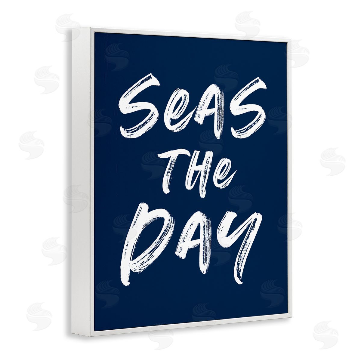 Lettered and Lined Seas The Day Sentiment White Framed Giclee Print Wall Art