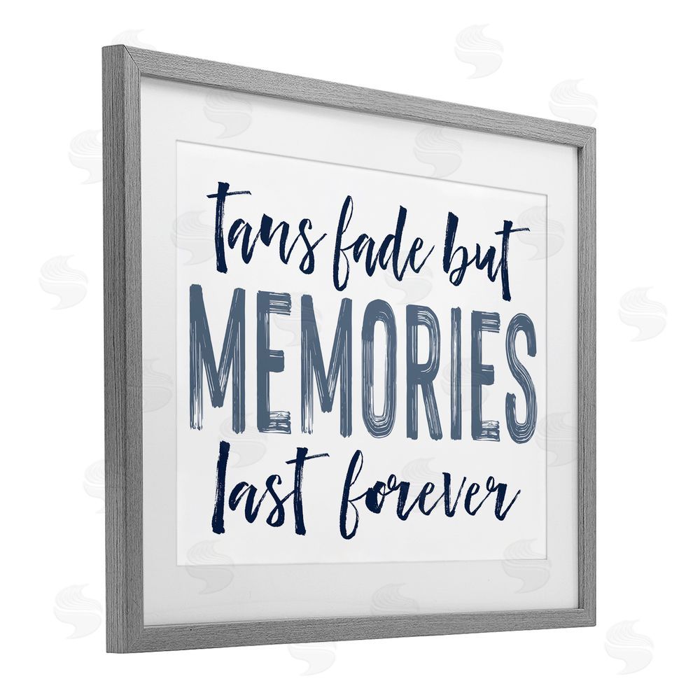 Lettered and Lined Summer Memories Last Forever Gray Framed Print Under Glass Wall Art