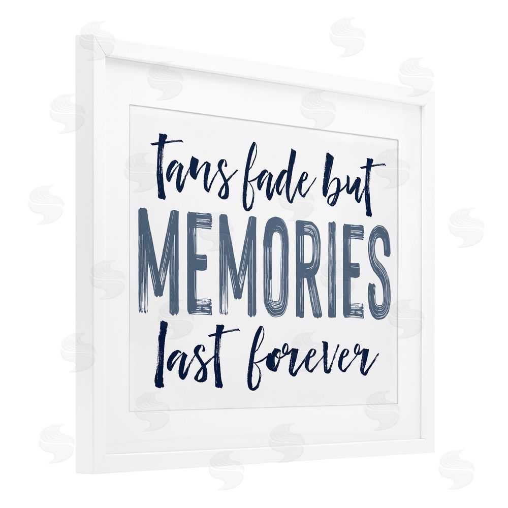 Lettered and Lined Summer Memories Last Forever White Framed Print Under Glass Wall Art
