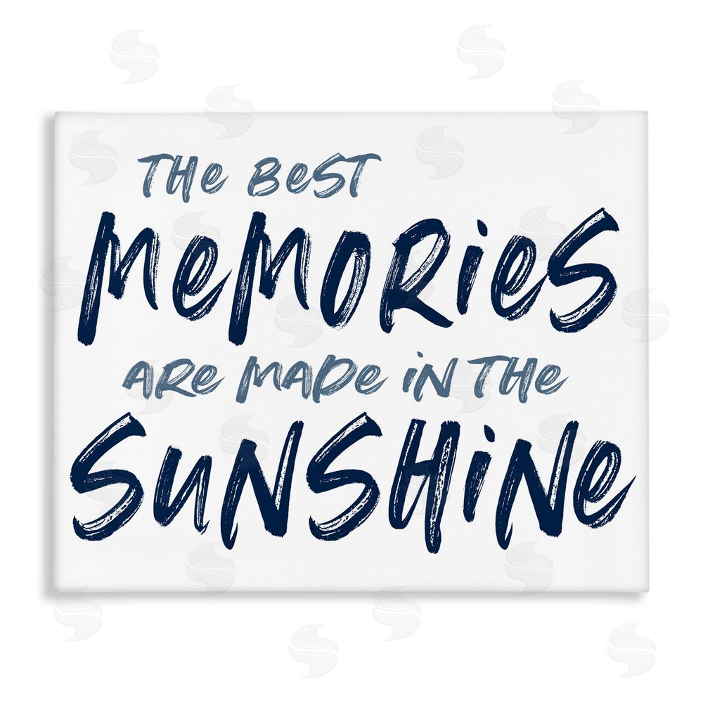 Lettered and Lined Memories Made In Sunshine Stretched Canvas Wall Art Print