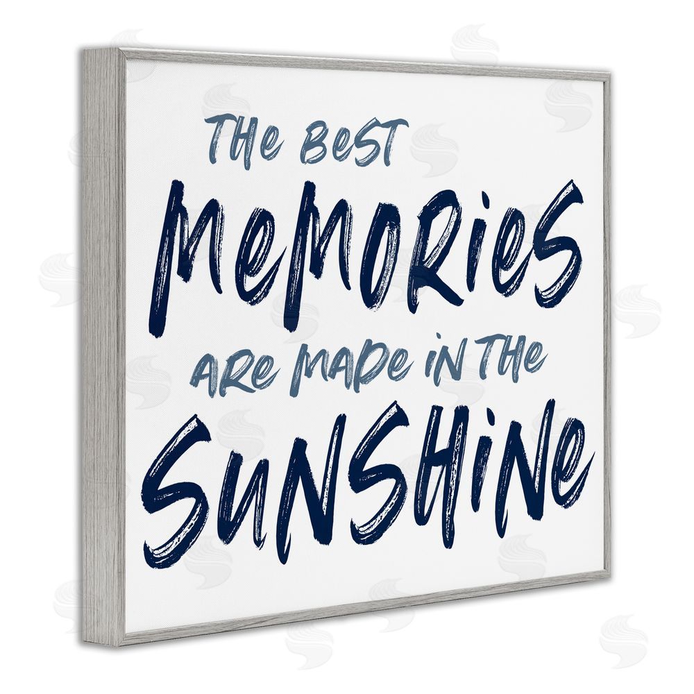 Lettered and Lined Memories Made In Sunshine Gray Framed Giclee Print Wall Art