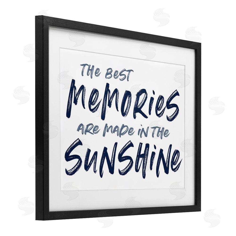 Lettered and Lined Memories Made In Sunshine Black Framed Print Under Glass Wall Art