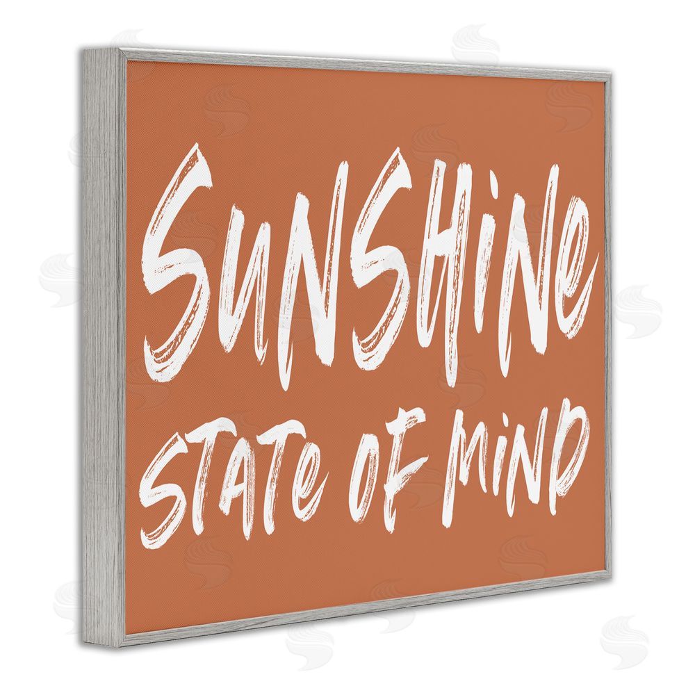 Lettered and Lined Summery Sunshine State Of Mind Gray Framed Giclee Print Wall Art