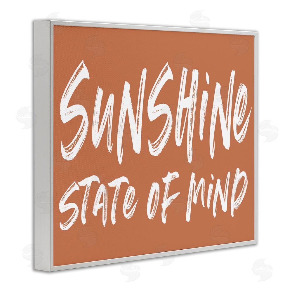 Lettered and Lined Summery Sunshine State Of Mind White Framed Giclee Print Wall Art