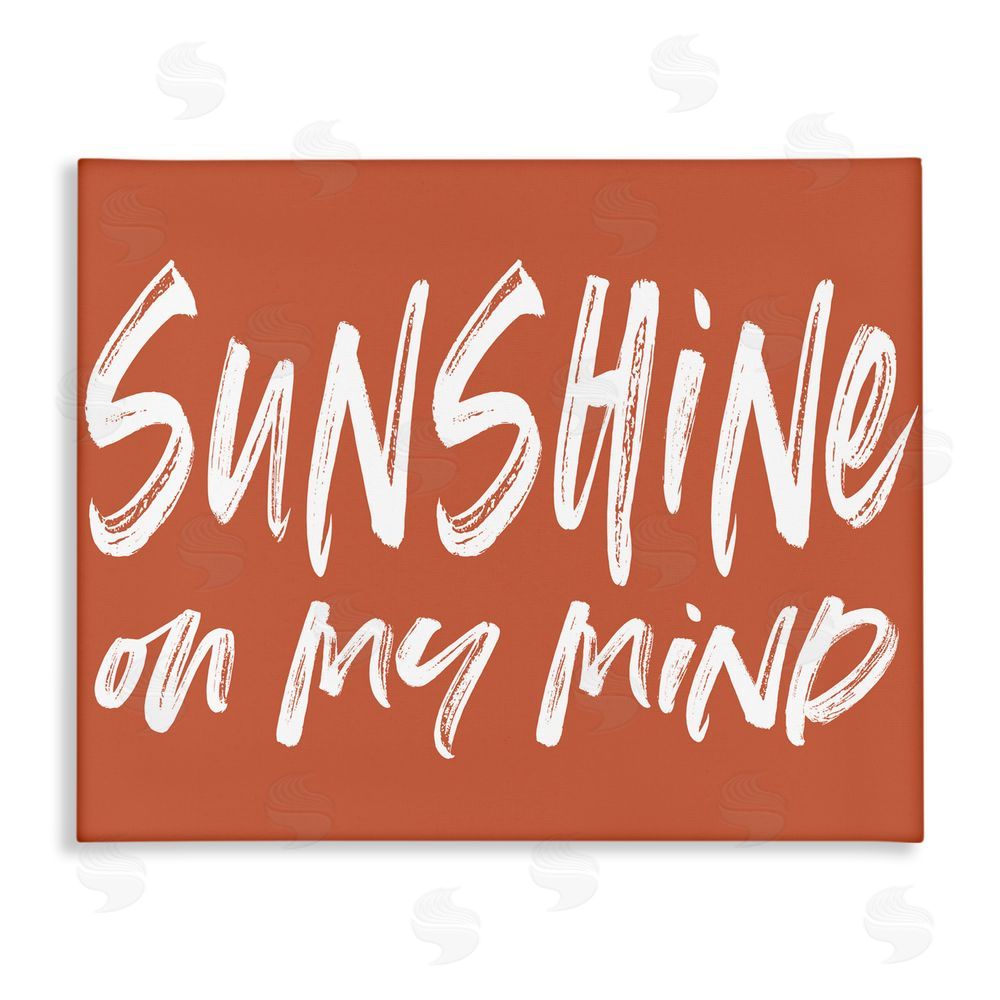 Lettered and Lined Sunshine State Of Mind Brown Stretched Canvas Wall Art Print