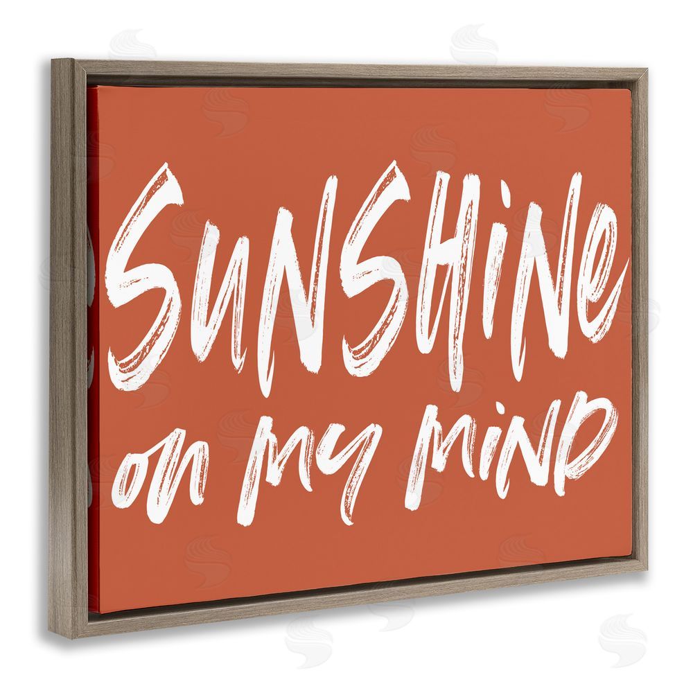 Lettered and Lined Sunshine State Of Mind Brown Brown Floating Frame Canvas Wall Art Print