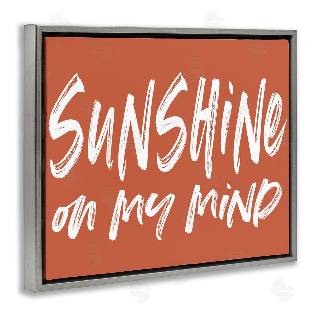 Lettered and Lined Sunshine State Of Mind Brown Gray Floating Frame Canvas Wall Art Print