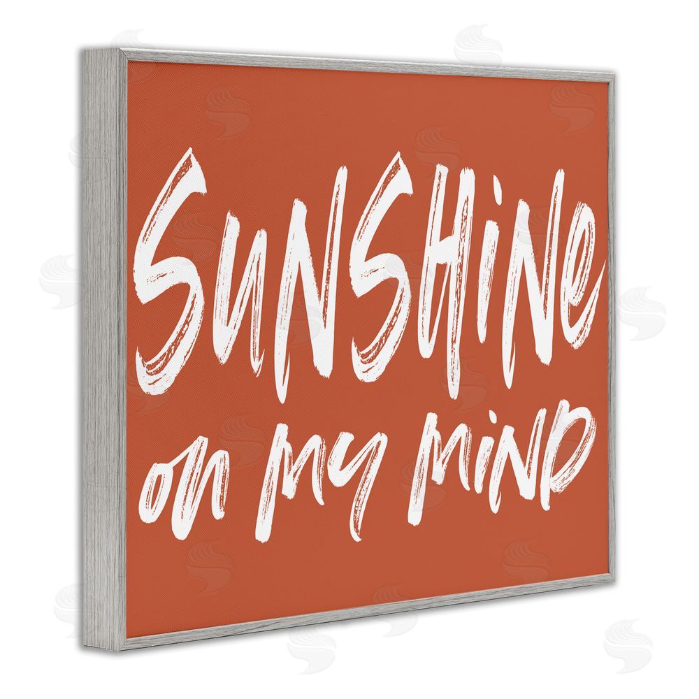 Lettered and Lined Sunshine State Of Mind Brown Gray Framed Giclee Print Wall Art