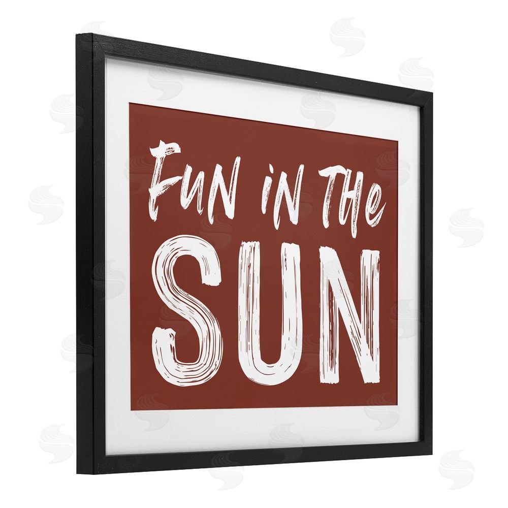Lettered and Lined Fun In Sun Brown Sentiment
Black Framed Print Under Glass Wall Art