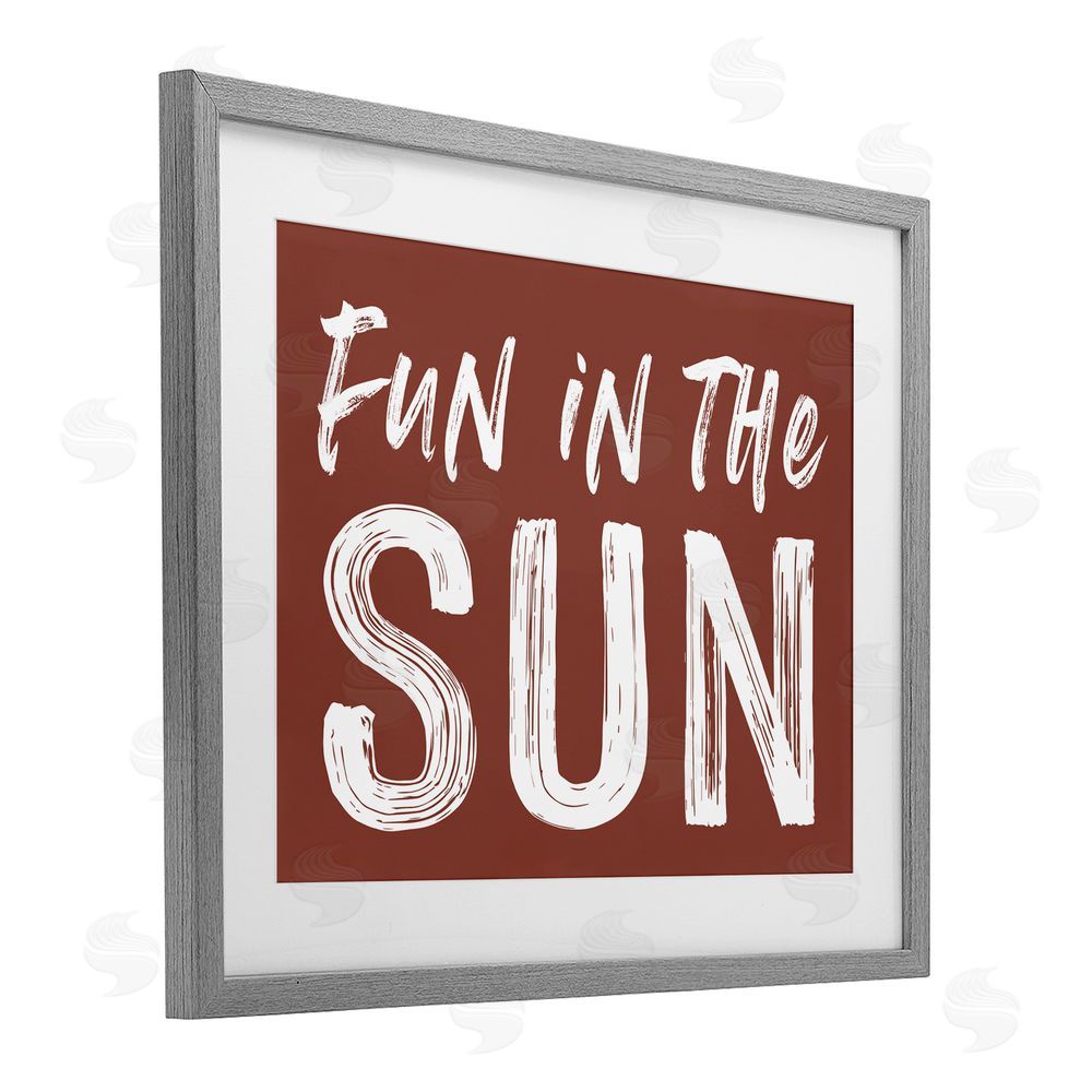 Lettered and Lined Fun In Sun Brown Sentiment
Gray Framed Print Under Glass Wall Art