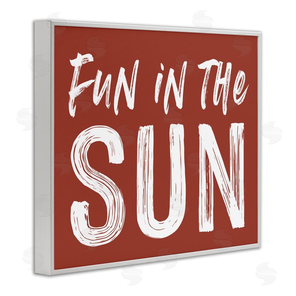 Lettered and Lined Fun In Sun Brown Sentiment
White Framed Giclee Print Wall Art