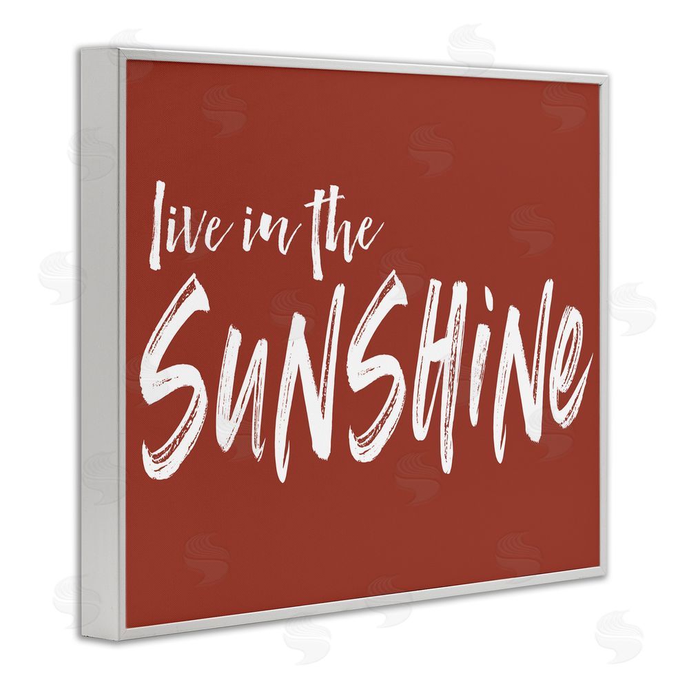Lettered and Lined Live In The Sunshine Brown White Framed Giclee Print Wall Art