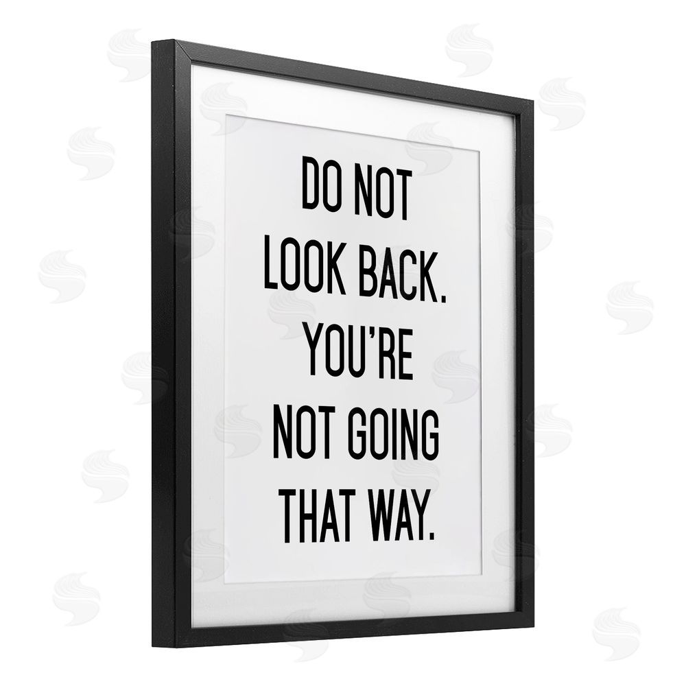 Lettered and Lined Don't Look Back Motivational Black Framed Print Under Glass Wall Art