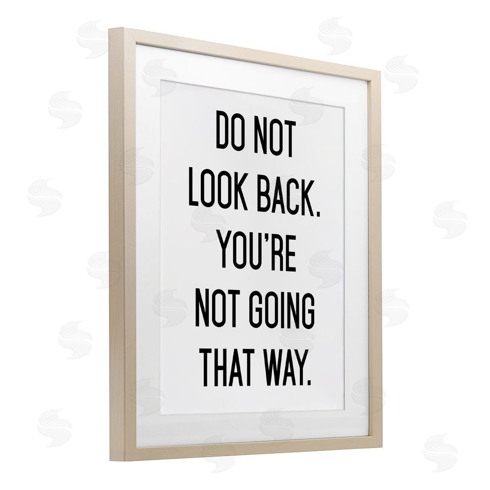 Lettered and Lined Don't Look Back Motivational Brown Framed Print Under Glass Wall Art