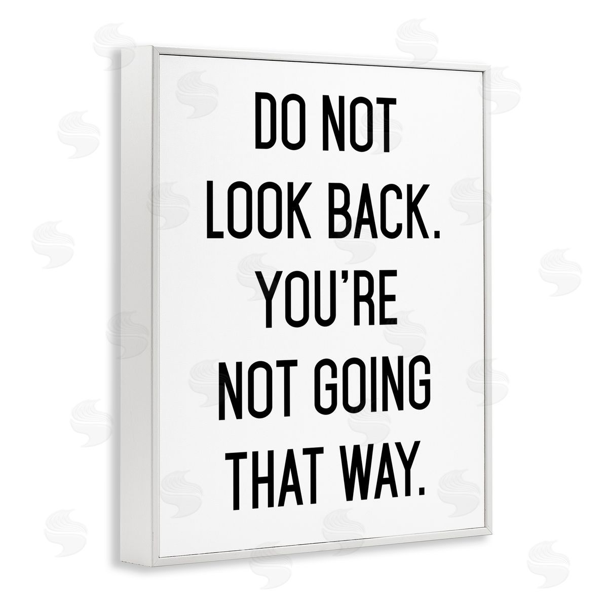 Lettered and Lined Don't Look Back Motivational White Framed Giclee Print Wall Art