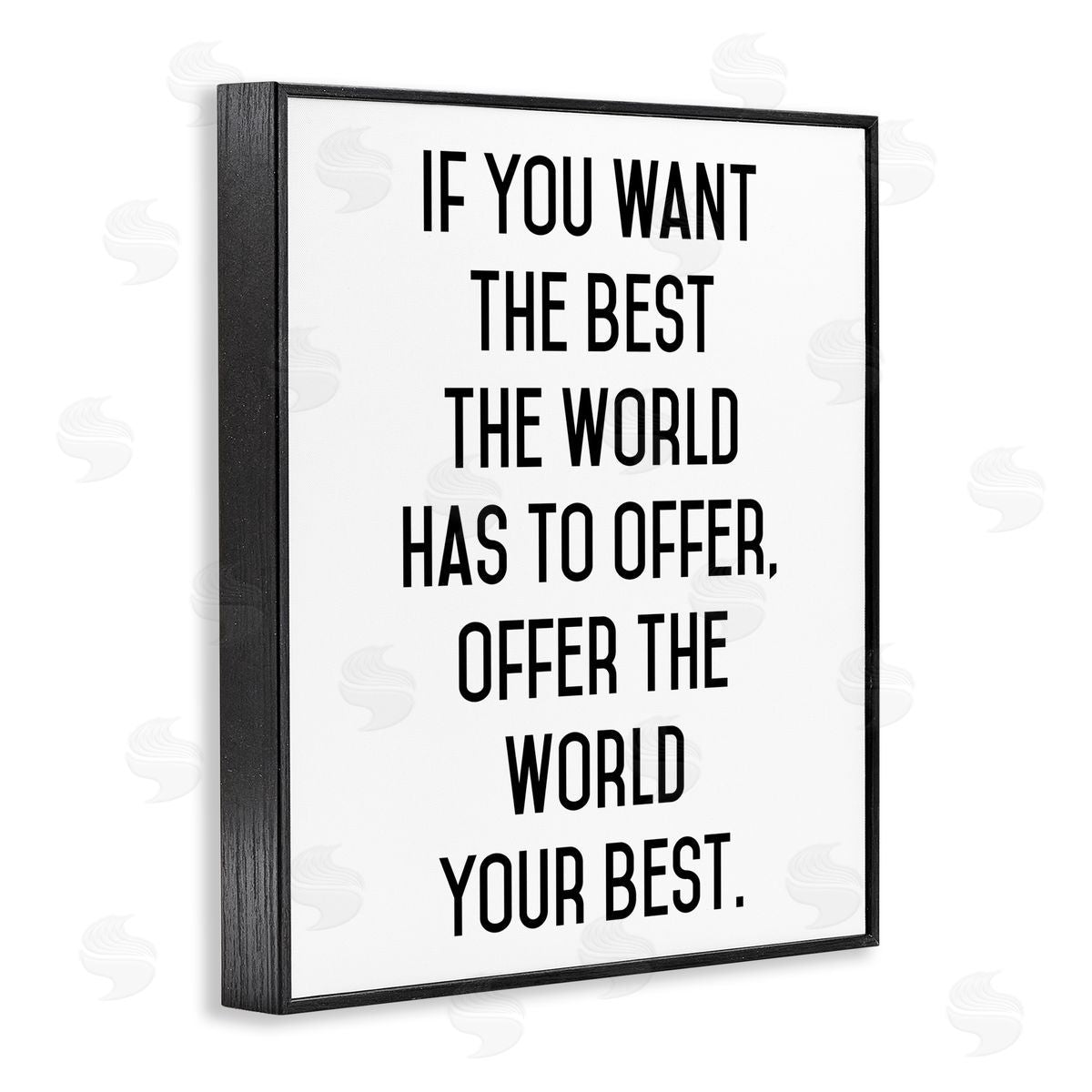 Lettered and Lined Offer The World Your Best Black Framed Giclee Print Wall Art