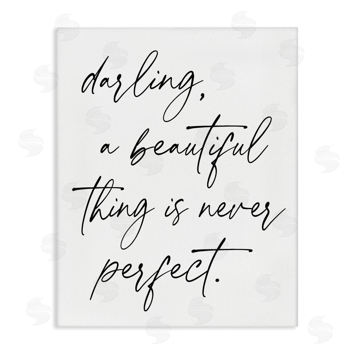 Lettered and Lined A Beautiful Thing Is Never Perfect Stretched Canvas Wall Art Print