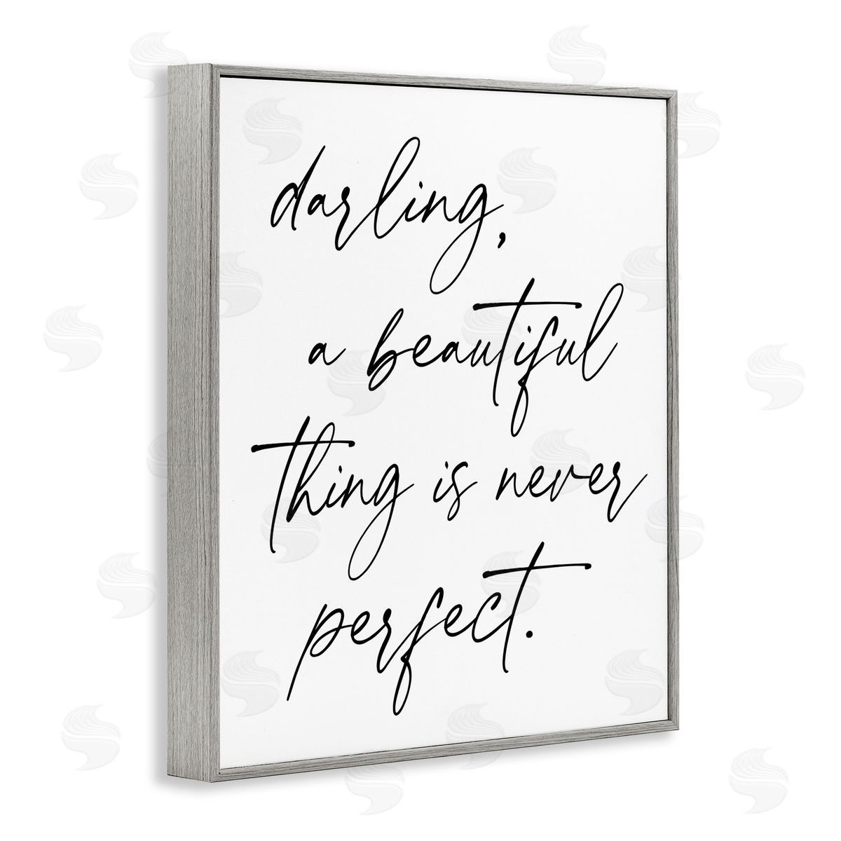 Lettered and Lined A Beautiful Thing Is Never Perfect Gray Framed Giclee Print Wall Art
