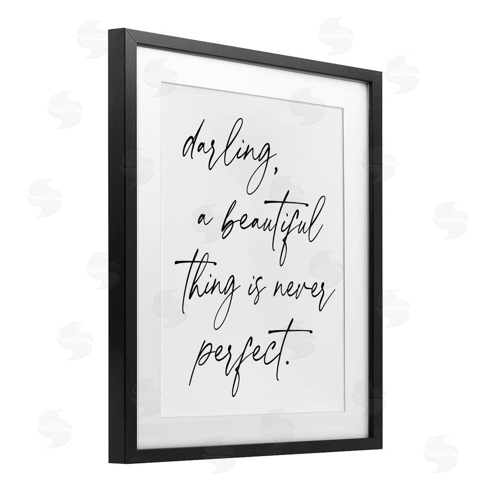 Lettered and Lined A Beautiful Thing Is Never Perfect Black Framed Print Under Glass Wall Art