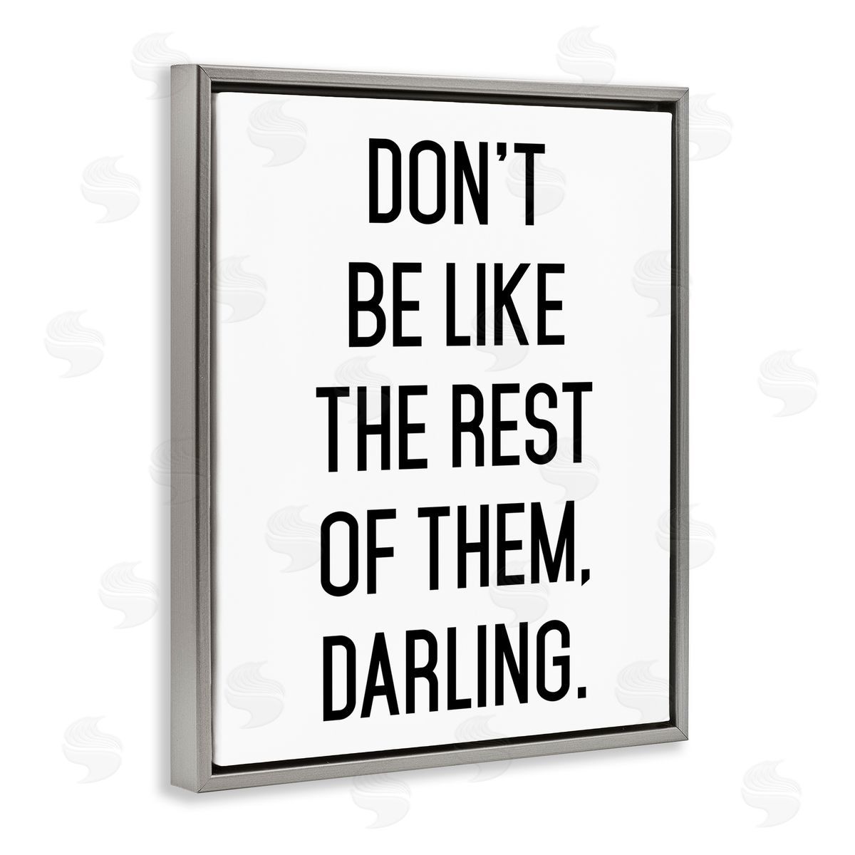 Lettered and Lined Don't Be Like The Rest Of Them Gray Floating Frame Canvas Wall Art Print