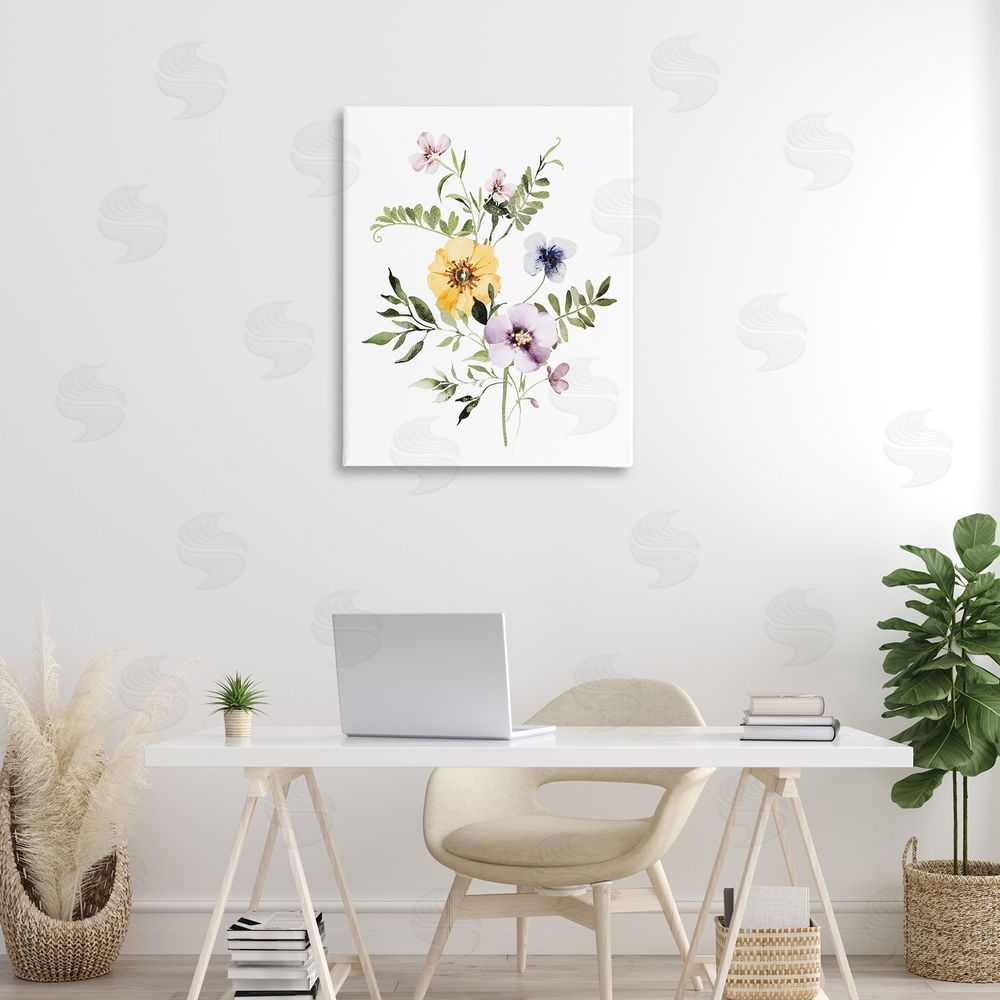 Lettered and Lined Garden Herbs Blooming Stretched Canvas Wall Art Print in Room