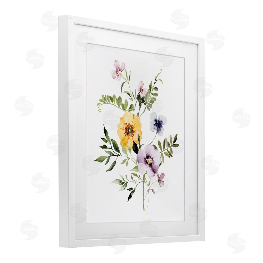 Lettered and Lined Garden Herbs Blooming White Framed Print Under Glass Wall Art