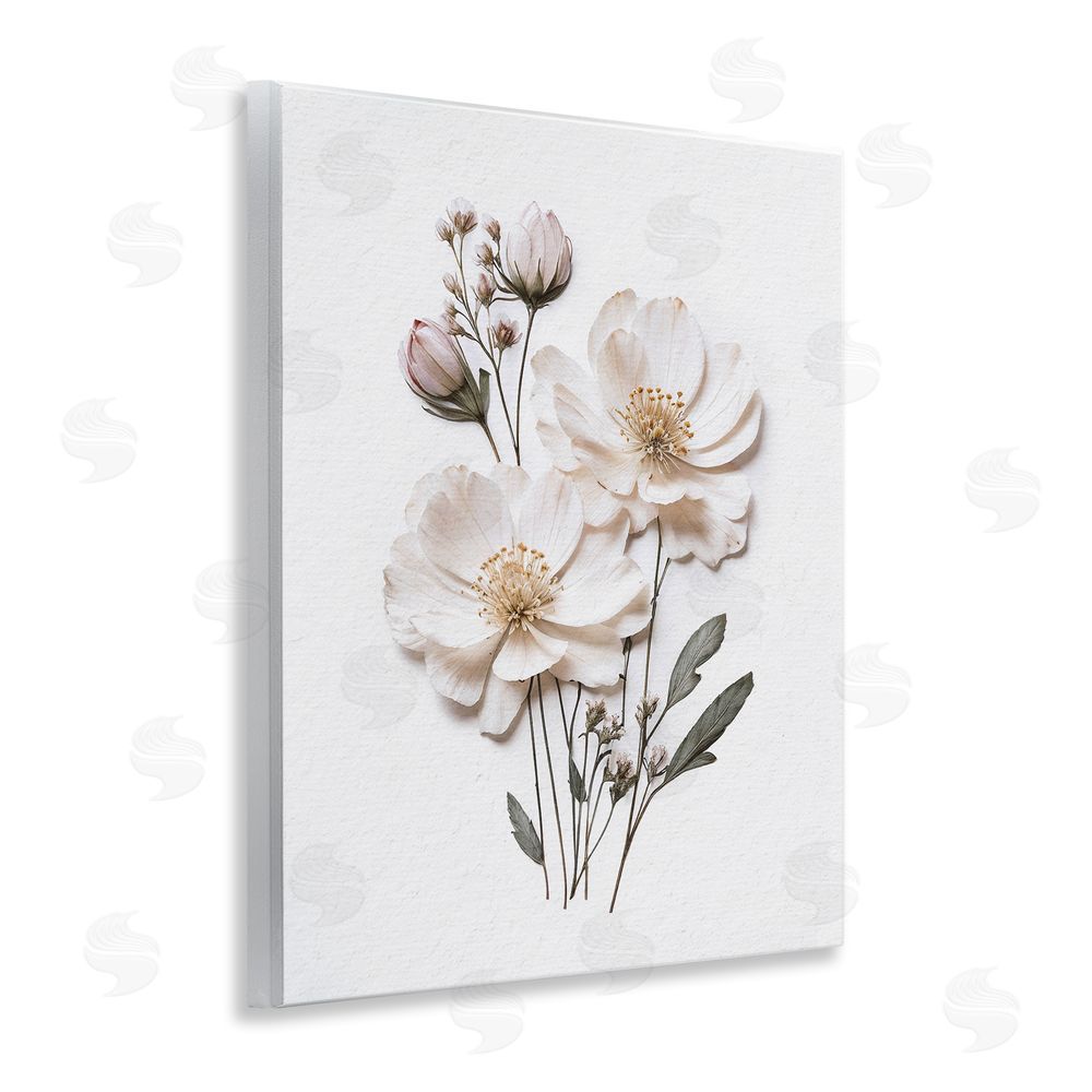 Lettered and Lined Elegant Pressed Flowers Wooden Wall Plaque Art Print
