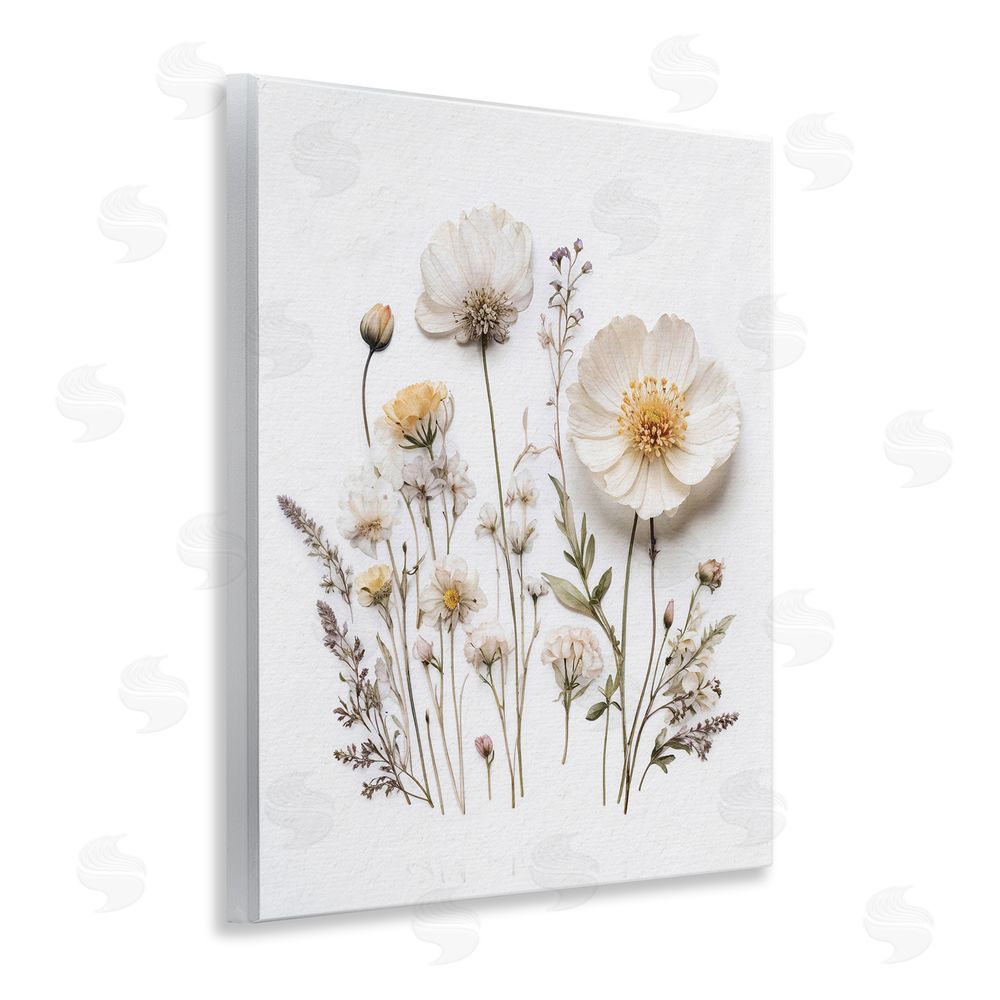 Lettered and Lined Pressed Bathroom Botanicals Wooden Wall Plaque Art Print