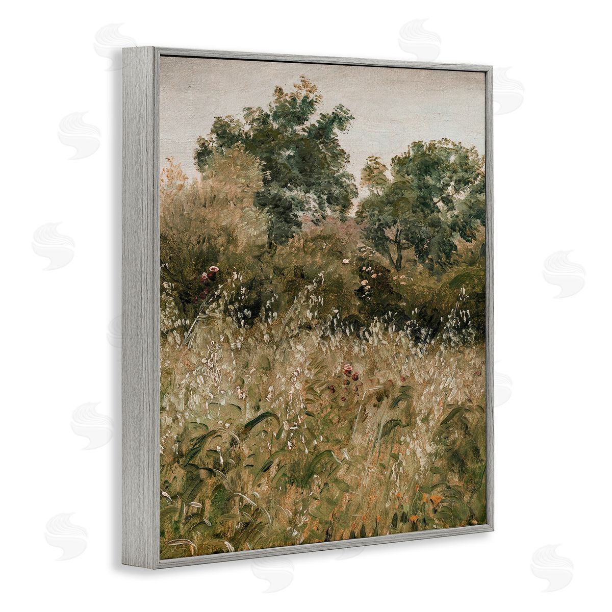 Lettered and Lined Dense Forest Thicket Gray Framed Giclee Print Wall Art
