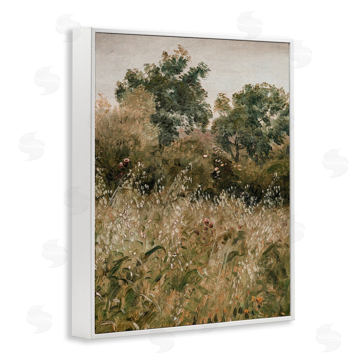 Lettered and Lined Dense Forest Thicket White Framed Giclee Print Wall Art