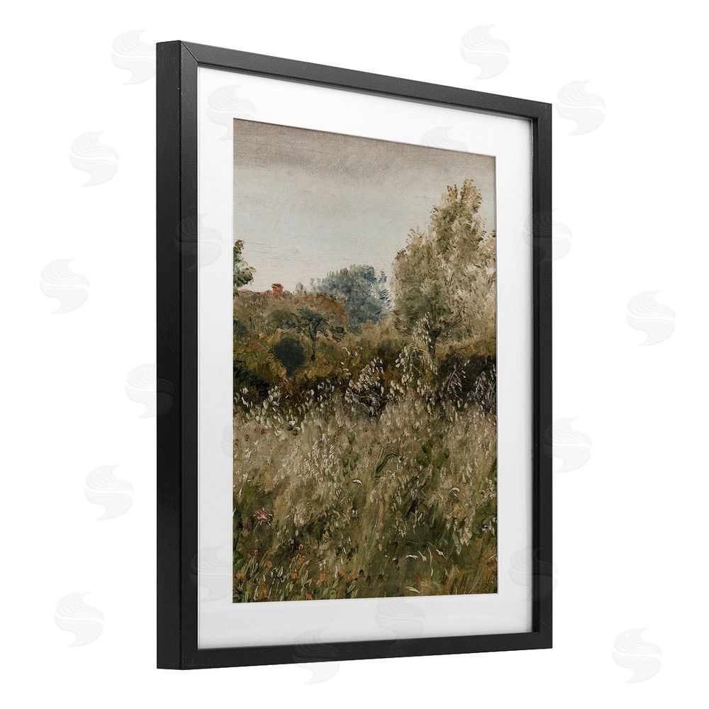 Lettered and Lined Thicket in Countryside Black Framed Print Under Glass Wall Art