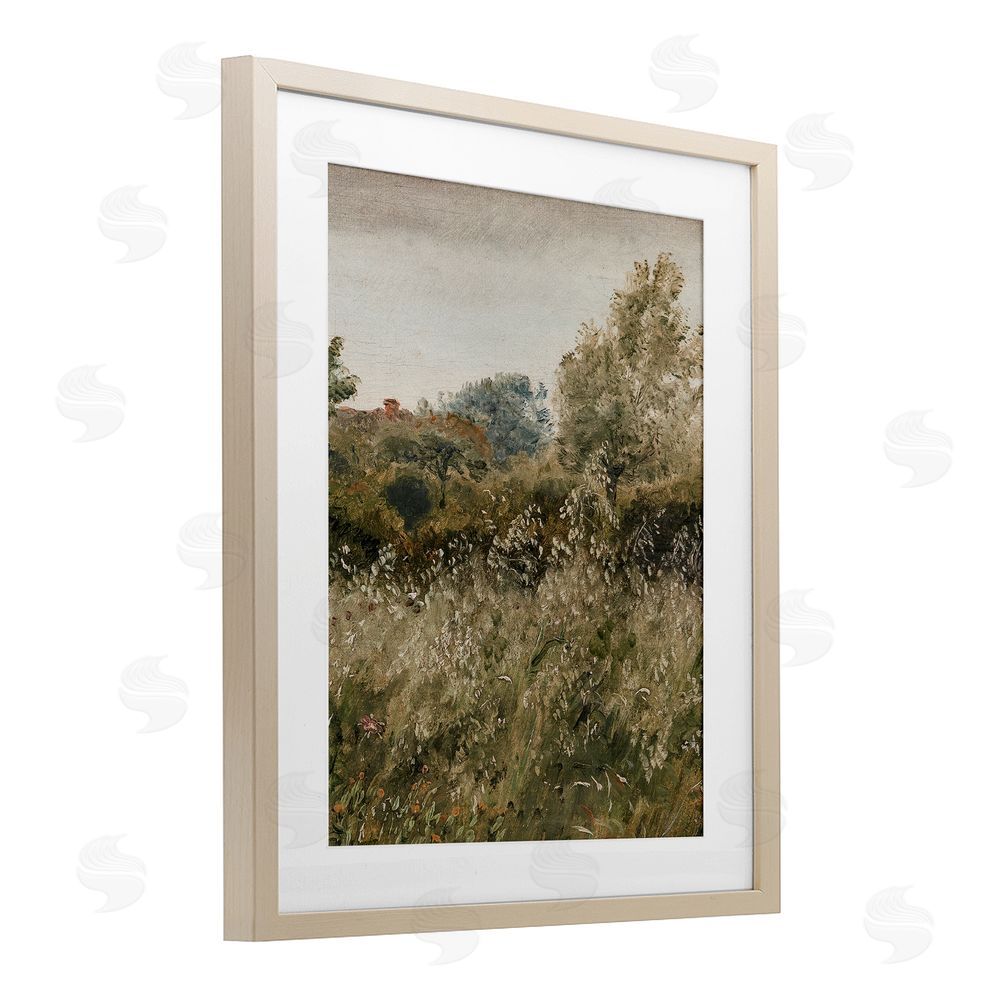 Lettered and Lined Thicket in Countryside Brown Framed Print Under Glass Wall Art