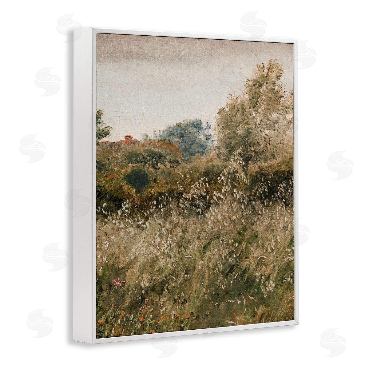 Lettered and Lined Thicket in Countryside White Framed Giclee Print Wall Art