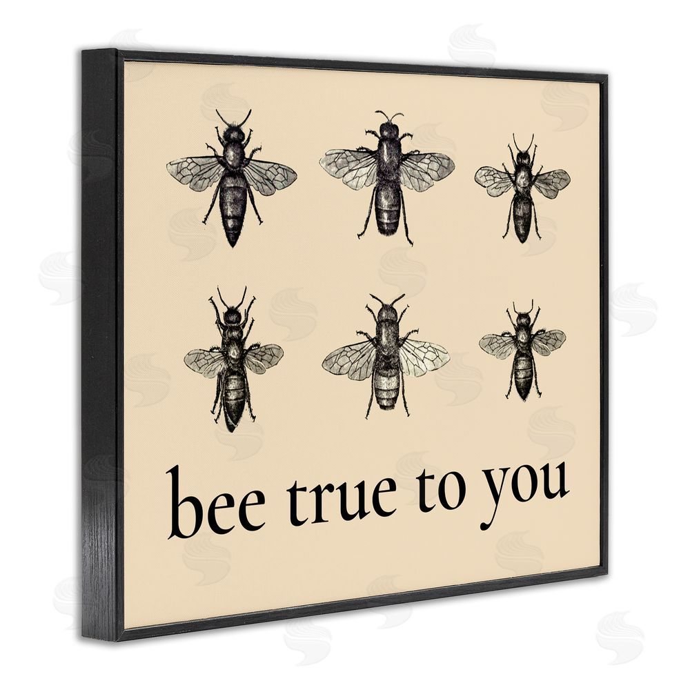 Lettered and Lined Bee True To You Inspiration Black Framed Giclee Print Wall Art