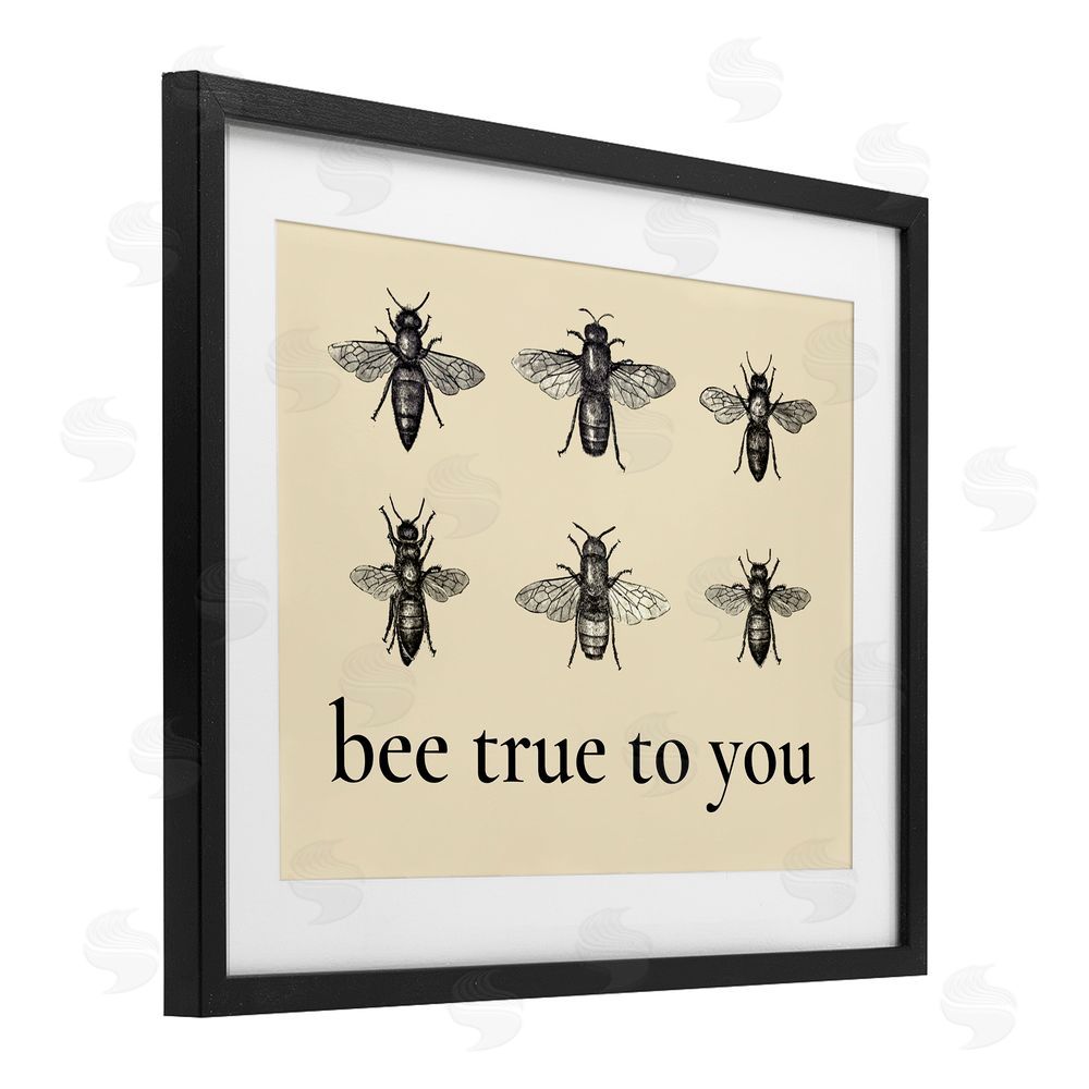 Lettered and Lined Bee True To You Inspiration Black Framed Print Under Glass Wall Art