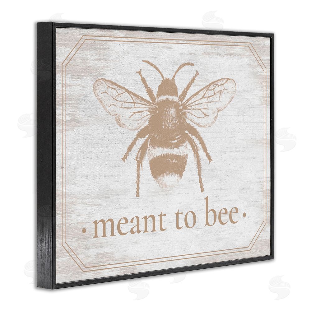 Lettered and Lined Meant To Bee Rustic Border Black Framed Giclee Print Wall Art