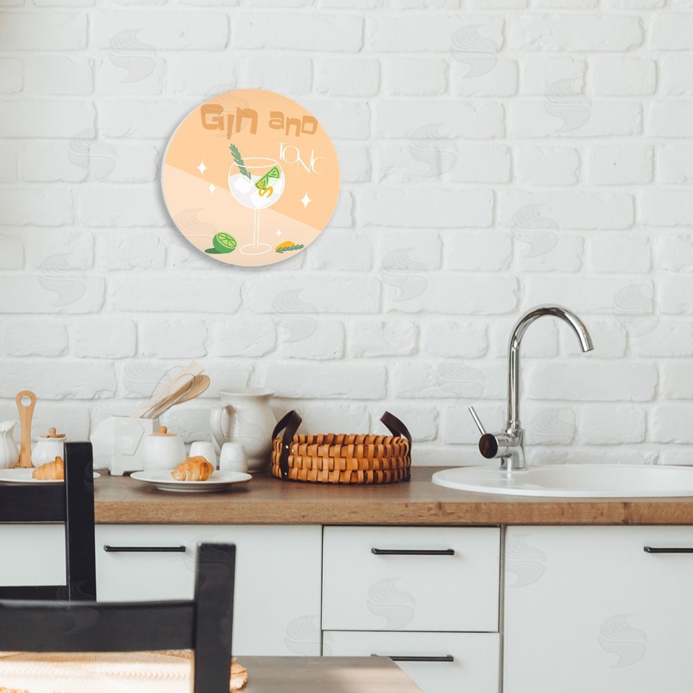 Anna Quach Funky Gin And Tonic Circular Wall Plaque Art Print in Room