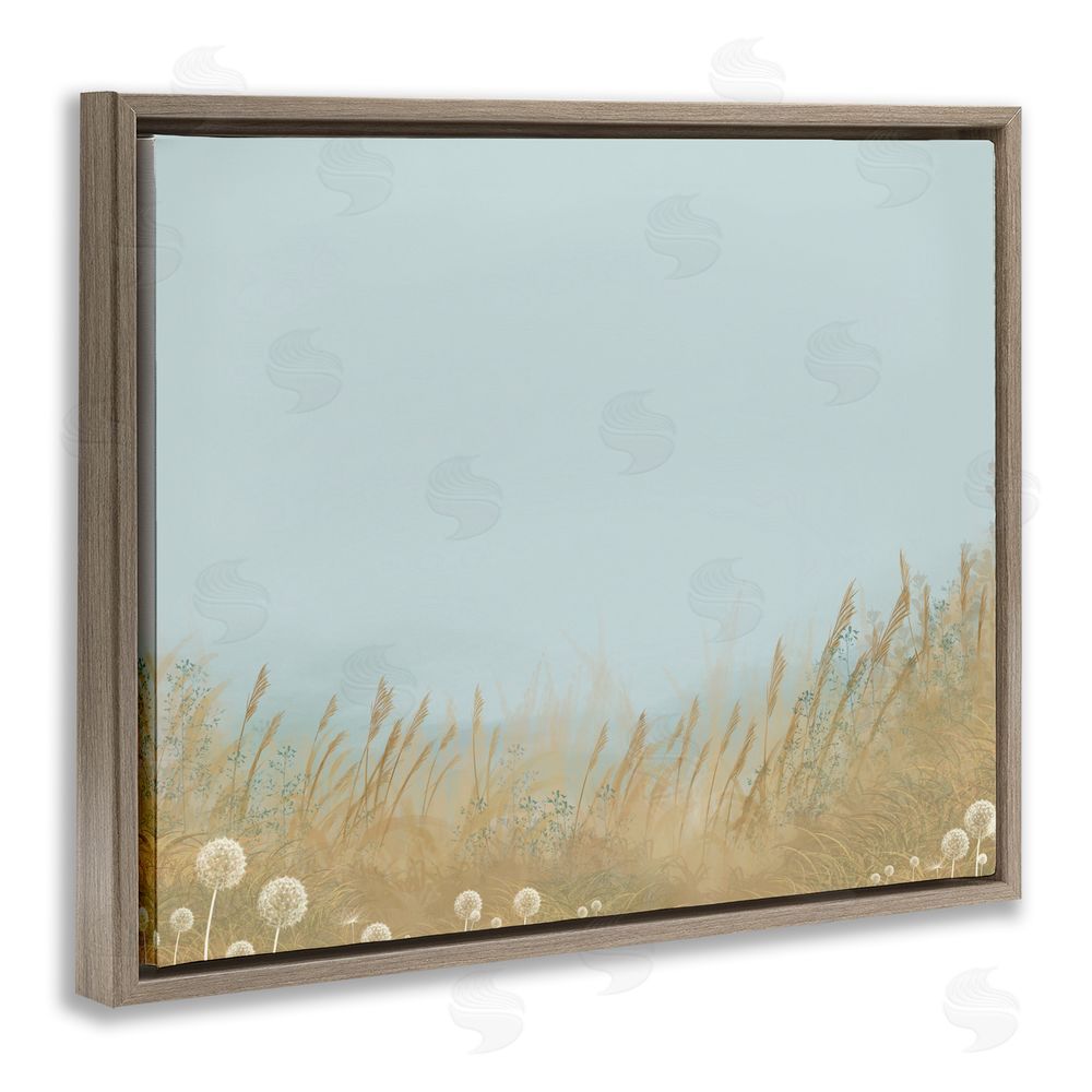 Renel Peters Misty Meadows Blowing in Wind Brown Floating Frame Canvas Wall Art Print