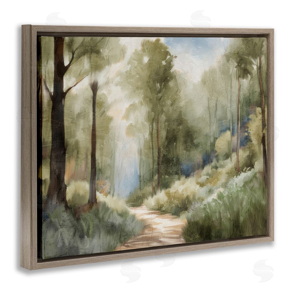 Kim Allen Hazy Atmospheric Walk Brown Floating Frame Canvas Wall Art Print