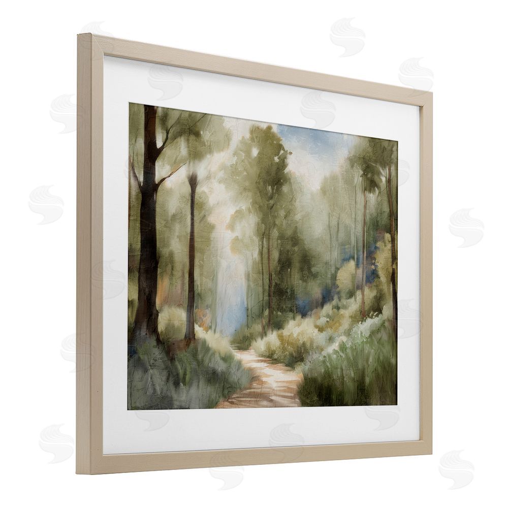 Kim Allen Hazy Atmospheric Walk Brown Framed Print Under Glass Wall Art