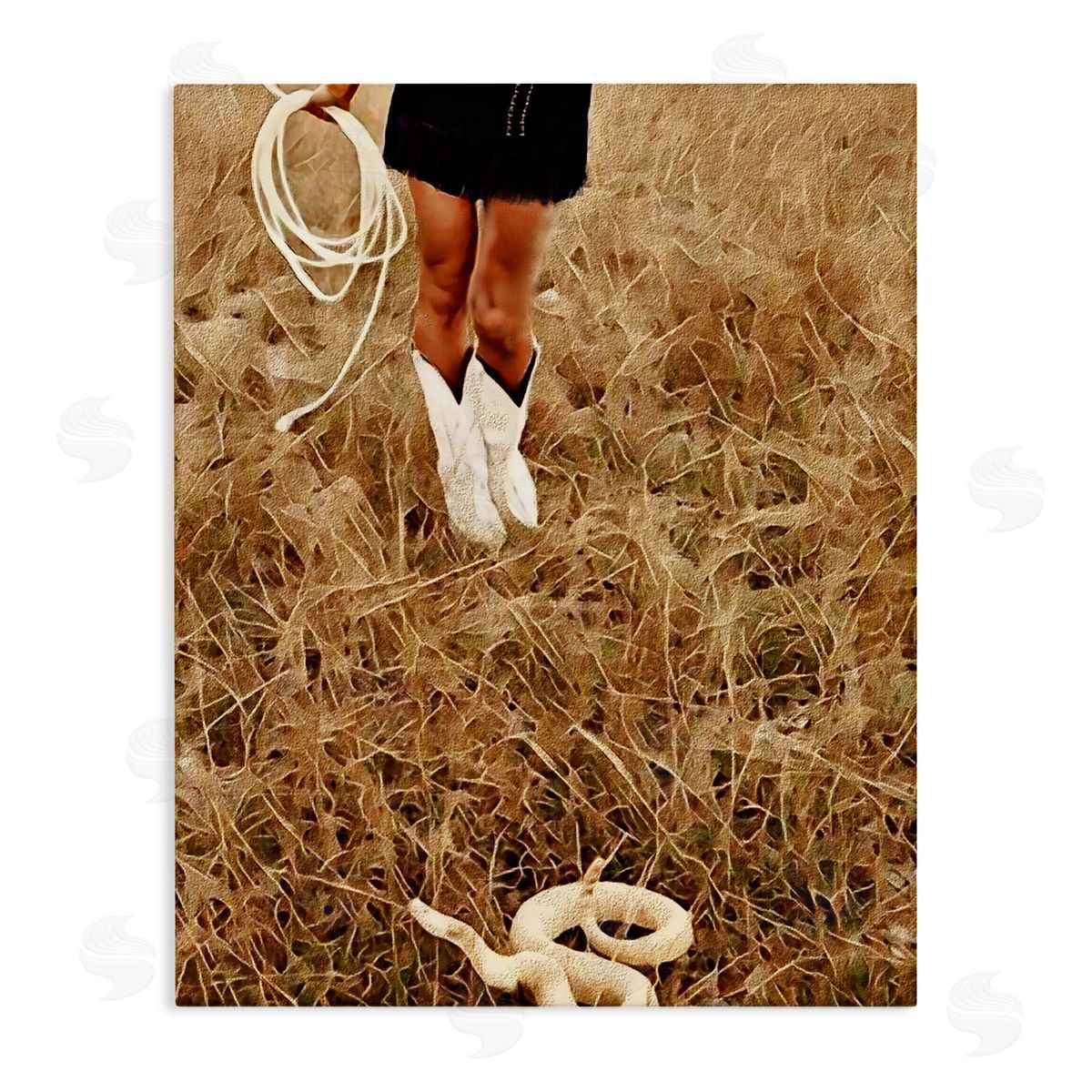 Jesse Keith With Her Lasso & Snake Stretched Canvas Wall Art Print