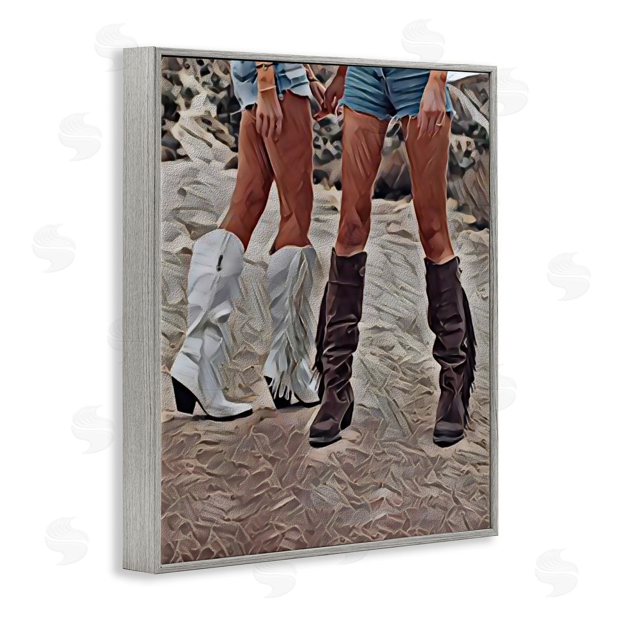Jesse Keith Rodeo Girls Friendship Gray Framed Giclee Print Wall Art