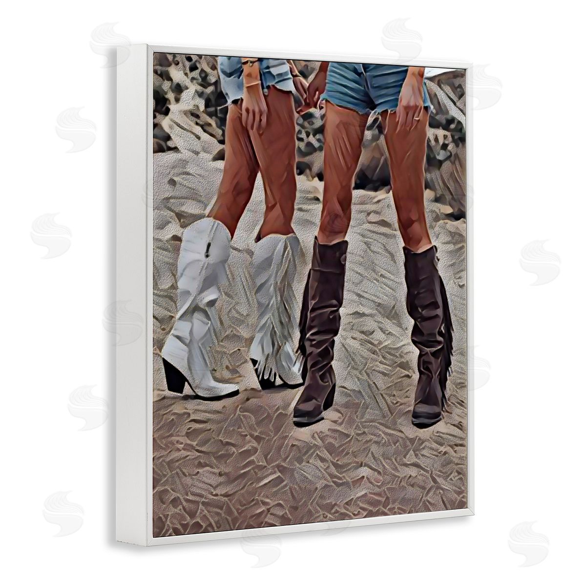 Jesse Keith Rodeo Girls Friendship White Framed Giclee Print Wall Art