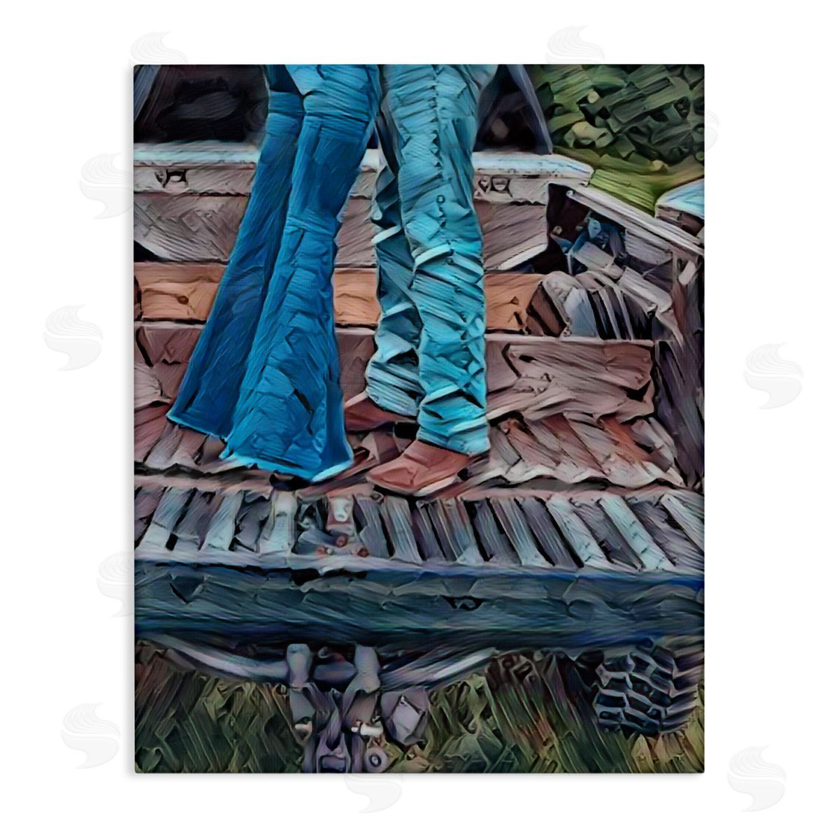 Jesse Keith Truck Bed Kisses Stretched Canvas Wall Art Print