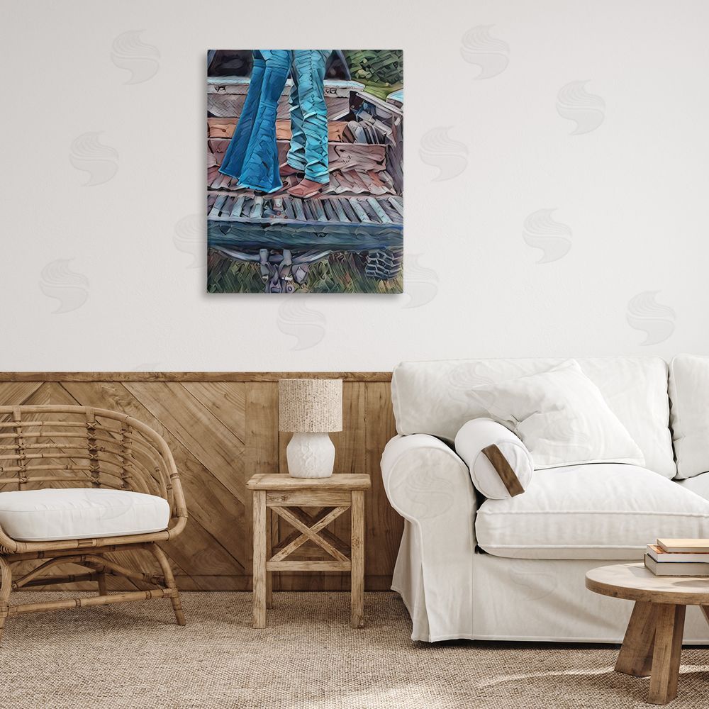 Jesse Keith Truck Bed Kisses Stretched Canvas Wall Art Print in Room