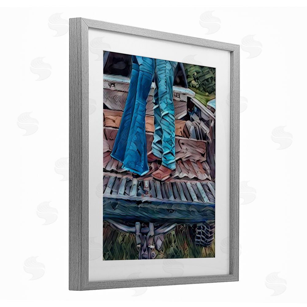 Jesse Keith Truck Bed Kisses Gray Framed Print Under Glass Wall Art