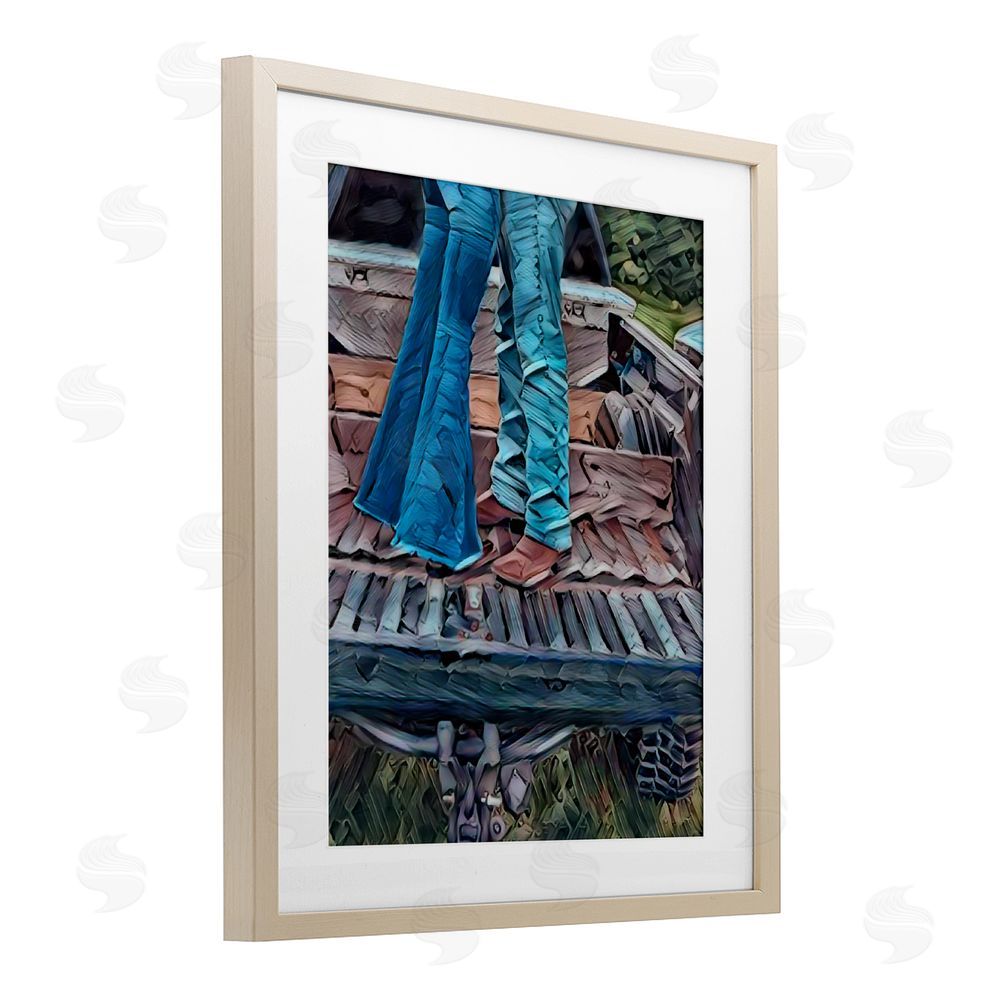 Jesse Keith Truck Bed Kisses Brown Framed Print Under Glass Wall Art